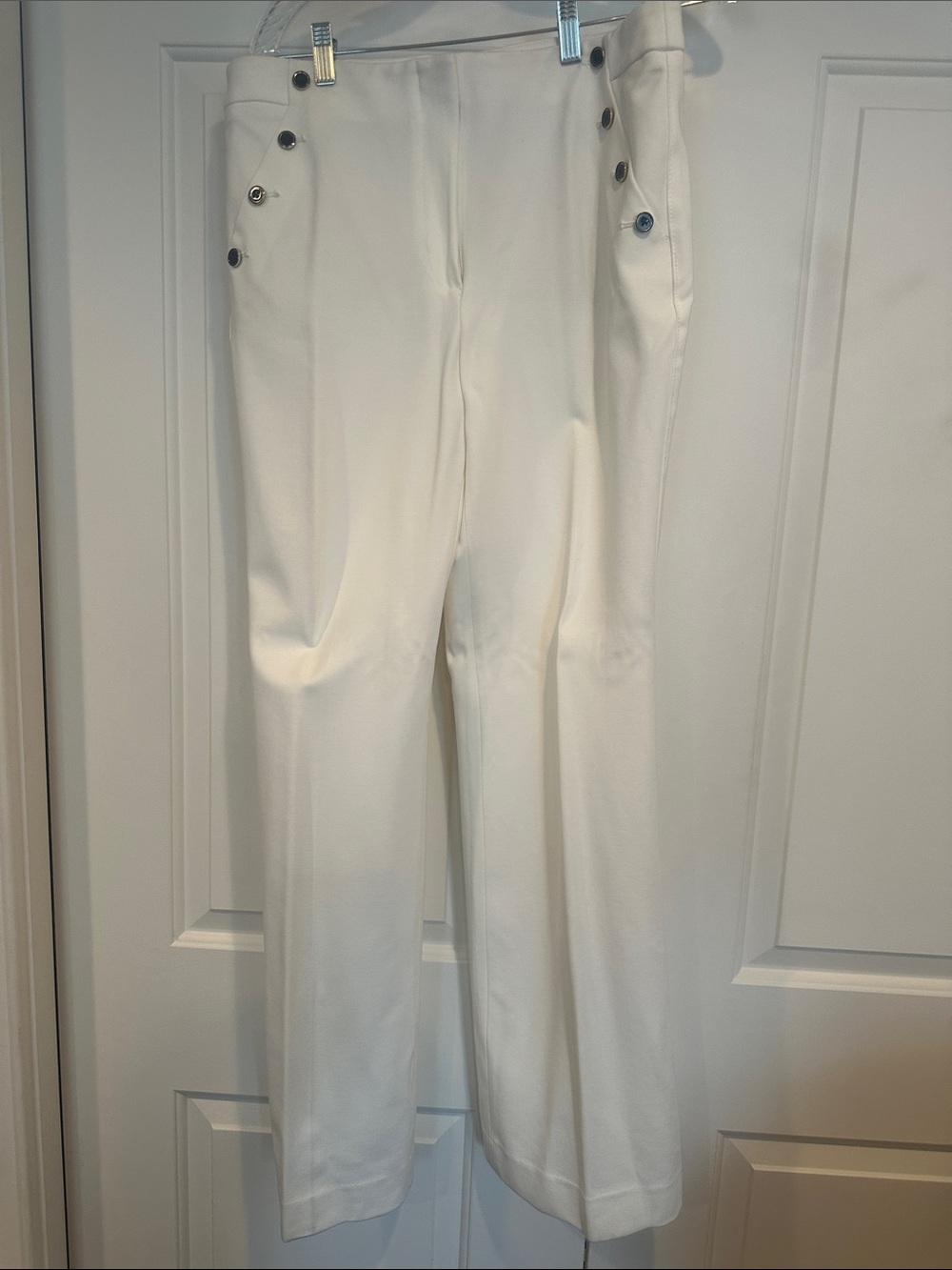 White House Black Market White Slim Flare Pants